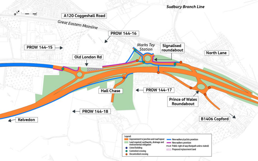 A12 Junction 25 new proposed layout