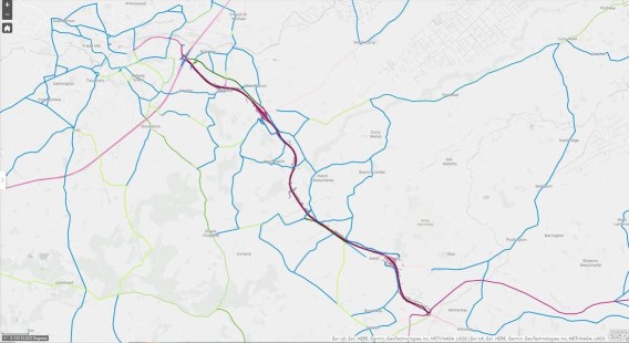 screengrab of the web tool showing how traffic flows will be impacted by the scheme